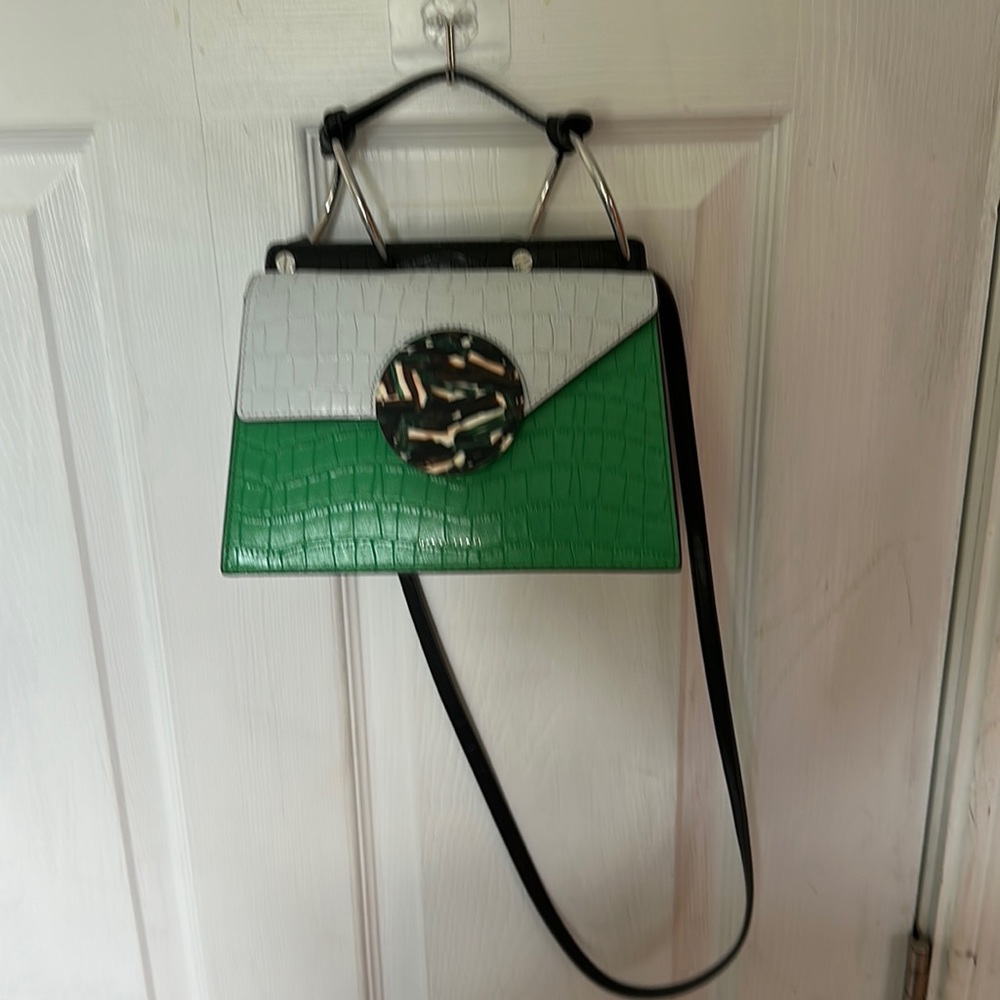 DANSE LENTE PHOEBE MINI EMBOSSED LEATHER BAG.